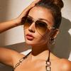 1/2PCS Retro Metal Sunglasses Half Frame Double Beam Vintage Fashion Sunglasses for Women Men