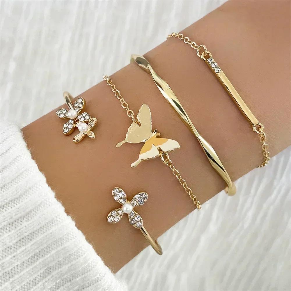 New Exaggerate Geometry Irregular Hollowed-Out Cross Open Mouth Bangle for Woman Adjustable Bracelet Paty Zircon Daily Wear