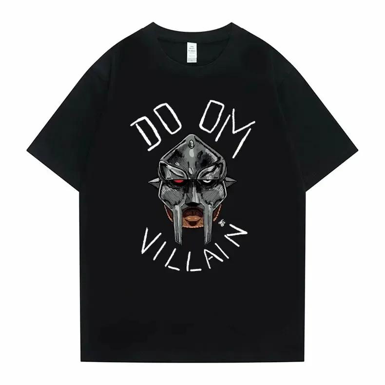 Male Loose Hip Hop T Shirt Singer Mf Doom Madlib Madvillain Double Sided Graphic Summer Tops Cotton Tee Clothing Men Women