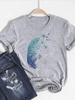 Print T Shirt Short Sleeve Flower Vintage Cute S Summer Top Fashion Clothes Women Clothing Gray Basic Tee Graphic Tshirt