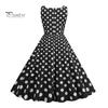 Vrouwenjurk Retro A-lijn Grote Swing Strak Hoge Taille Mouwloos Vierkante Hals Stippenprint Achterkant Rits Contrasterende Kleur 50s 60s Feest Bruiloft Prom Baljurk