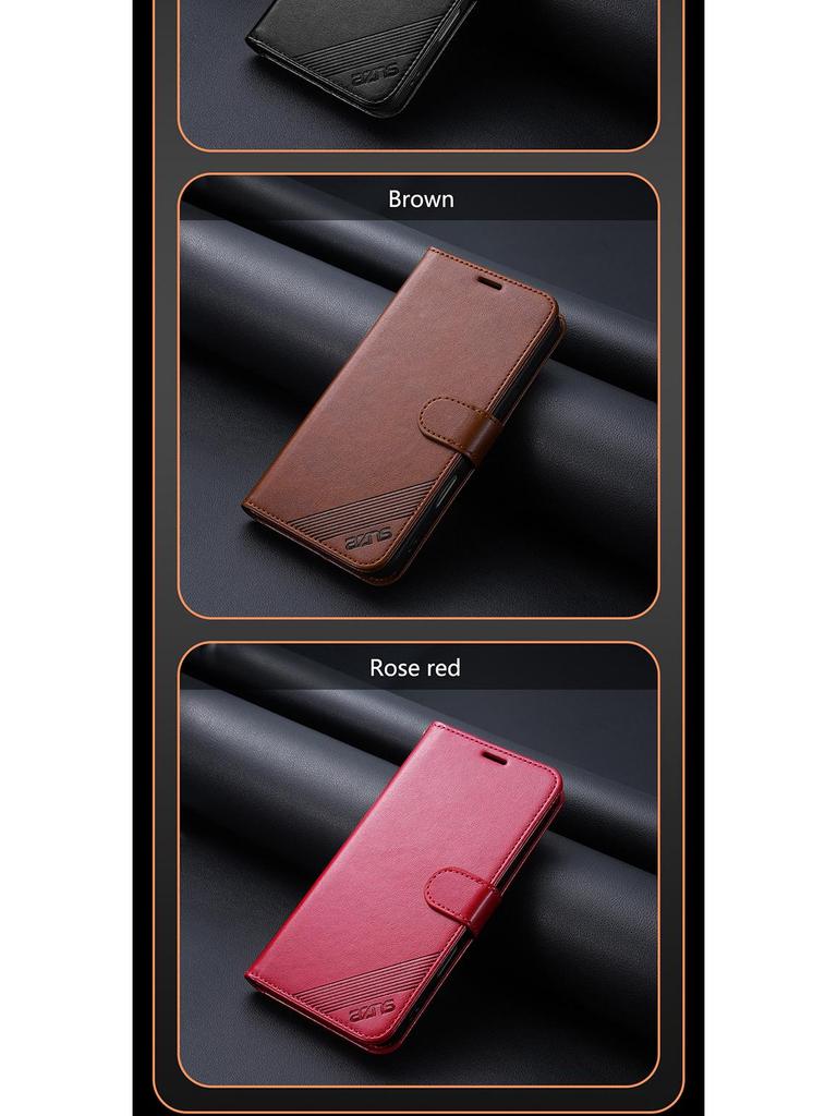 Flipové pouzdro na peněženku z TPU kůže s ovčí kůží pro iPhone 17 Pro Max s magnetickým zapínáním