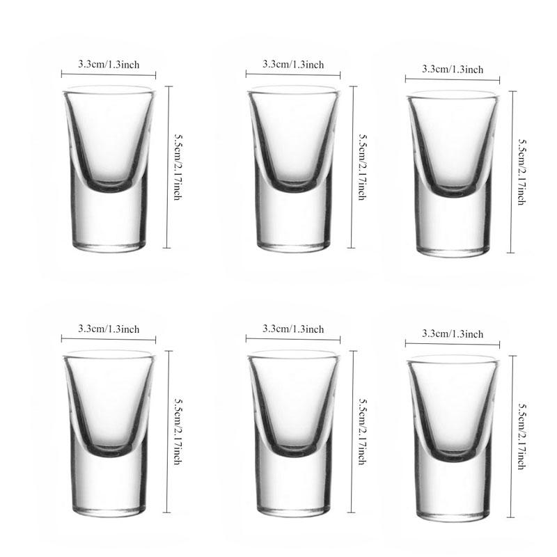 6pcs Sets Small Wine Glass Thickened Spirits Cups High End Whiskey Glass Bar Transparent Cocktail Glass Party Cups Wine Glass 6pcs