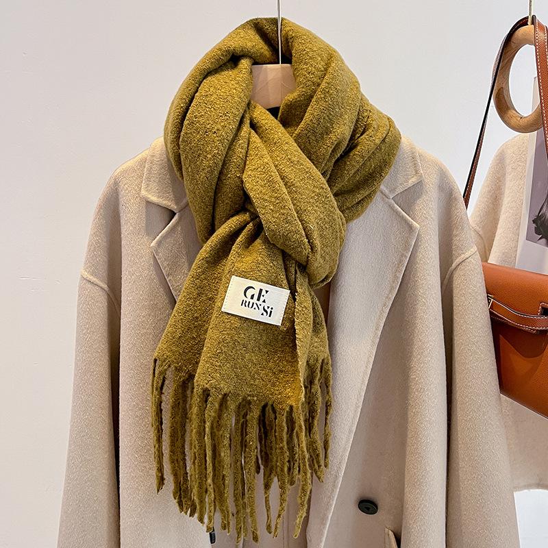 Haze blue imitation cashmere scarf women's new winter atmosphere scarf couple student men's shawl