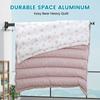 Folding Clothes Drying Rack 3 Fold Wall-Mounted Clothes Hanger Retractable Laundry Comforter Drying Rack with Extension Rod