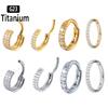 Tytan ASTM f136 Piercing Segmentowy Zawiasowy Pierścień Septum Kolczyki do Nosa Clicker Chrząstka Ucha Tragus Helix Conch Biżuteria do Ciała Kolczyki