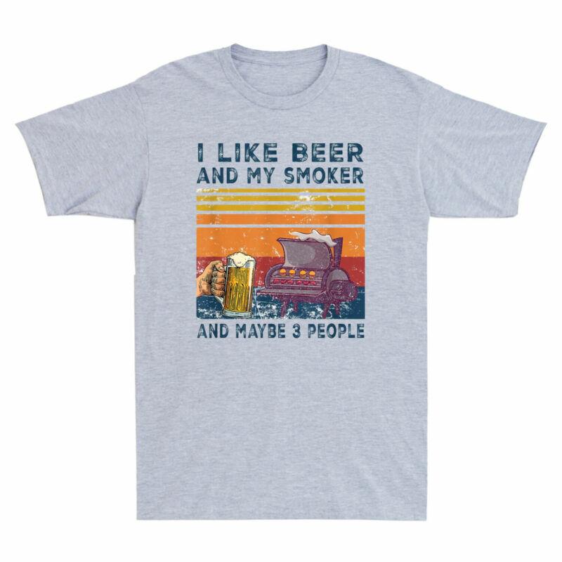 Bier Unisexs Und Und T-Shirt 3 Raucher BBQ Wie Vintage Ich Lustige Leute T-Shirt Mein Vielleicht