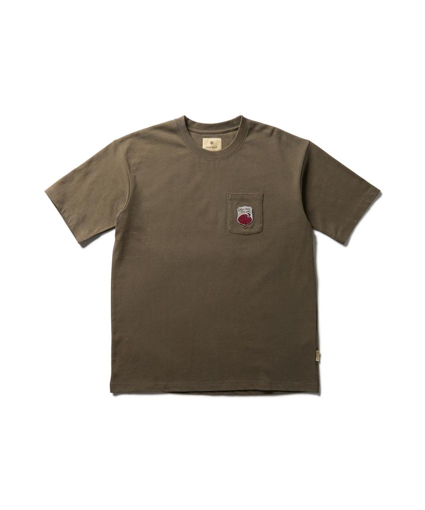 Trad Label Pocket Heavy Short Size Olive [Snow Peak] T-Shirt SPTL-TS-26SU906 T-shirt, Sleeve, Men's/Women's, M,