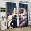2pcs - Space Cat Pattern Printed Curtains   Pole Bag Curtains   Bedroom and Living Room   Home Decoration   Room Decoration