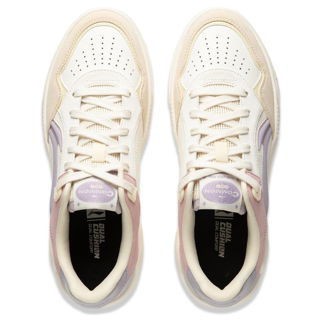 New LiNing Common 80s Wear Resistant Slip Resistant Low Top Skateboard Shoes Women's White AGCU084-3