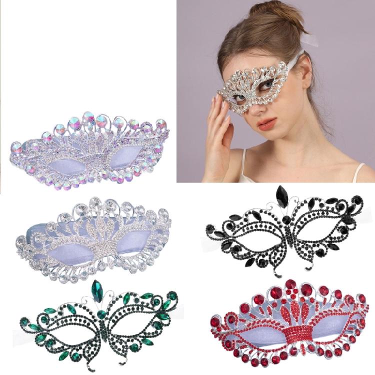 Rhinestones Masquerade Mask Eye Mask with Rhinestones Decoration For Women Halloween Costume Accessory