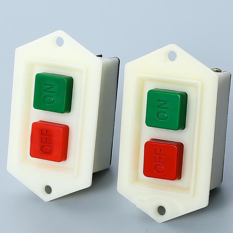 Start Stop Push Button Switches 380V 3 Phase 5A Waterproof Flushing Mount Switches for Benches Grinder & Industrial Equipment