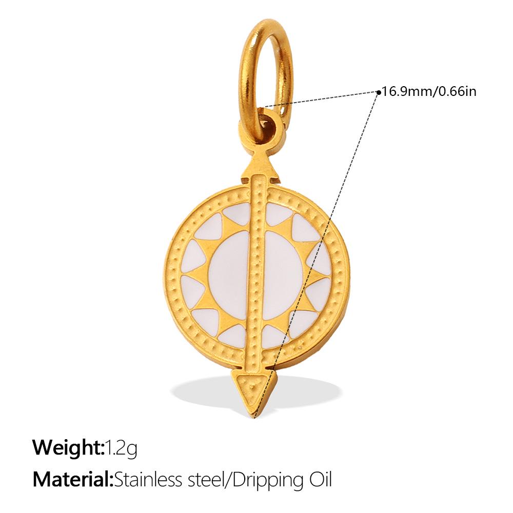 Sun, Moon, and Stars Geometric Oil Drip Pendant