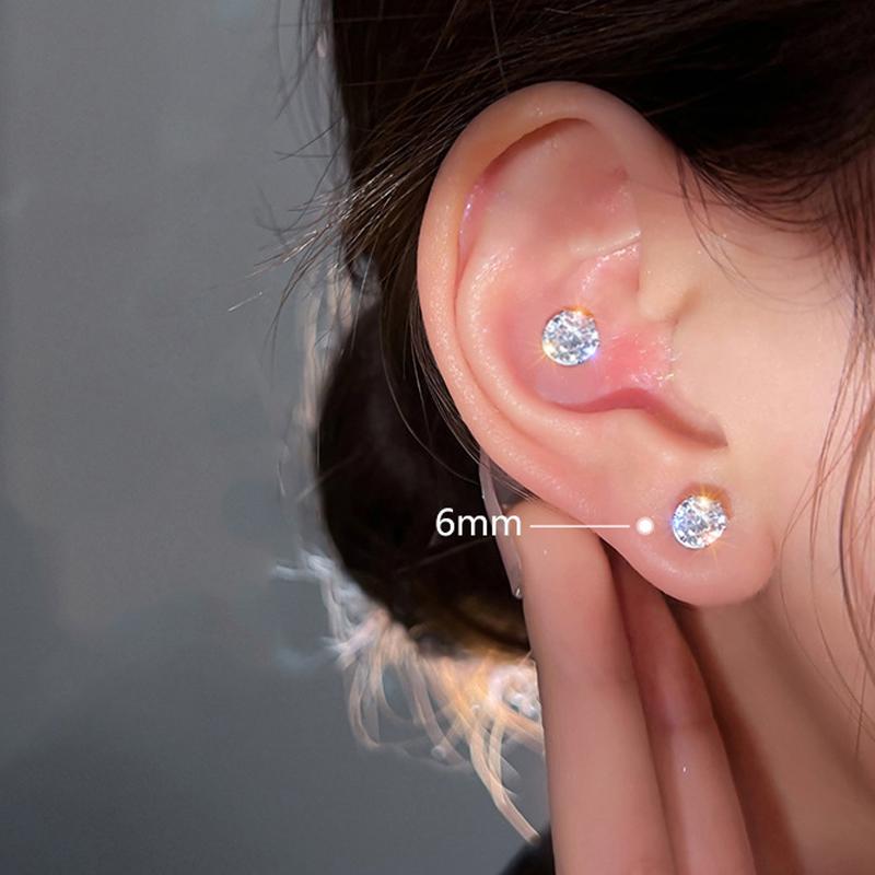 A pair Unisex Strong Magnet Magnetic Earrings Ear Clip Cuff Non Piercing Without Holes Earcuff Crystal Studs for Men Women