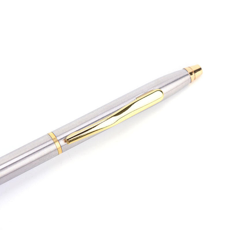 1Pc Metal Ballpoint Pen Stationery Stainless Steel Rod Rotating Pen Ballpen
