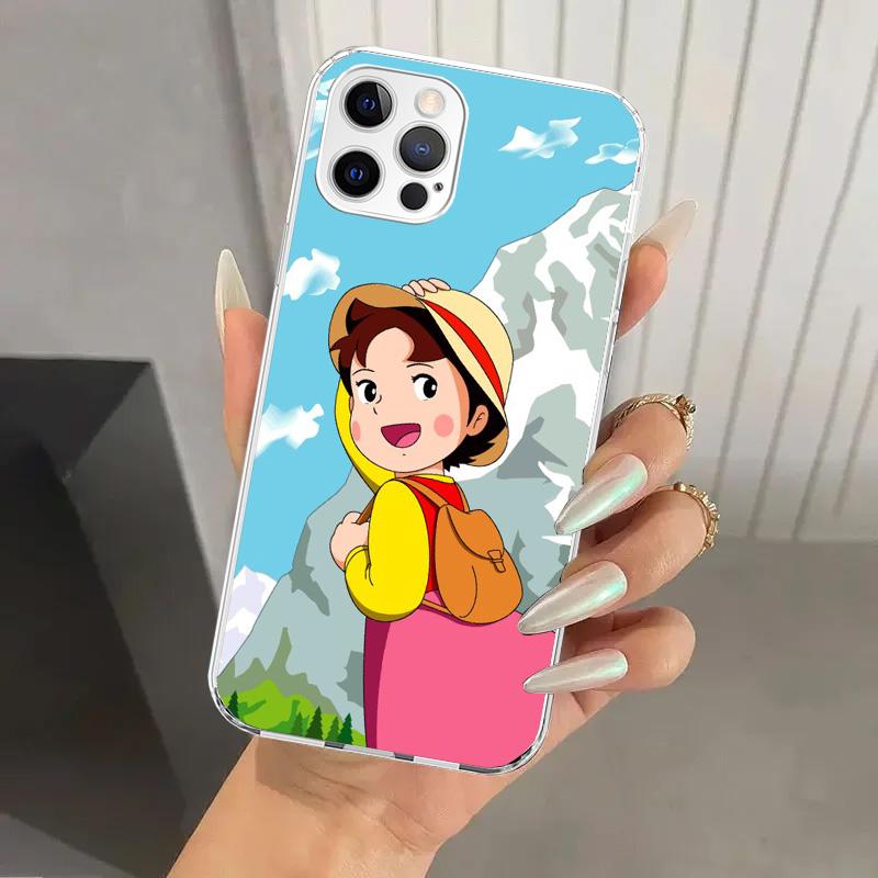 Custodia per telefono a cartone animato carina di Heidi per Iphone 17 Air 16 15 Plus 14 13 Mini 12 11 Pro Max 16E 7 8 SE 2020 Guscio Stampato Morbido Funda 17 Ai