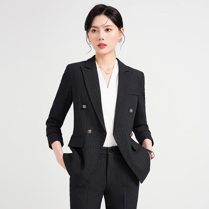 Thero Man Women's Striped Business Suit Set