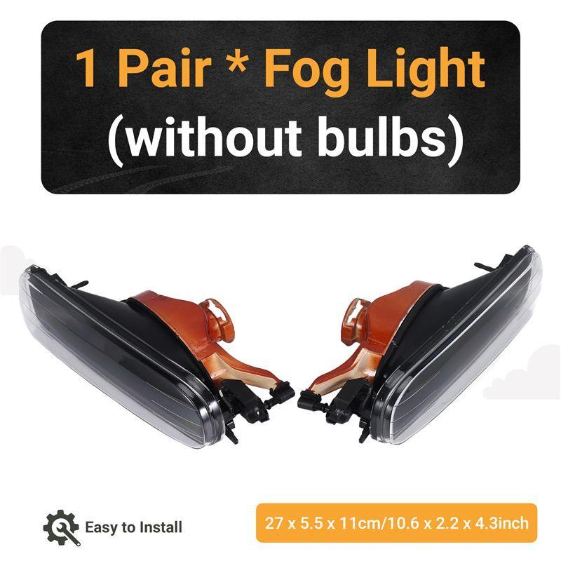 Durable-1 Pair Fog Light Left Right Fog Lights Driving Lamps Cover For-BMW 3 Series E46 4 Door 1999 2000 2001 LED Car Day Light