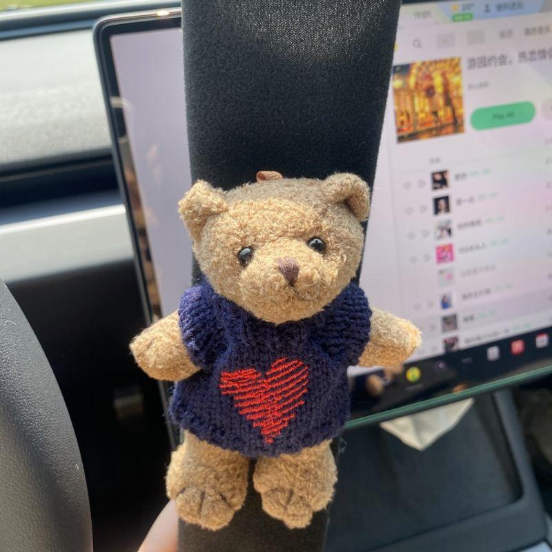 Cute Bear Car Seatbelt Shoulder Pad Interior Decoration Cartoon Plush Protective Cover for Girls Anti-Strangling Accessory