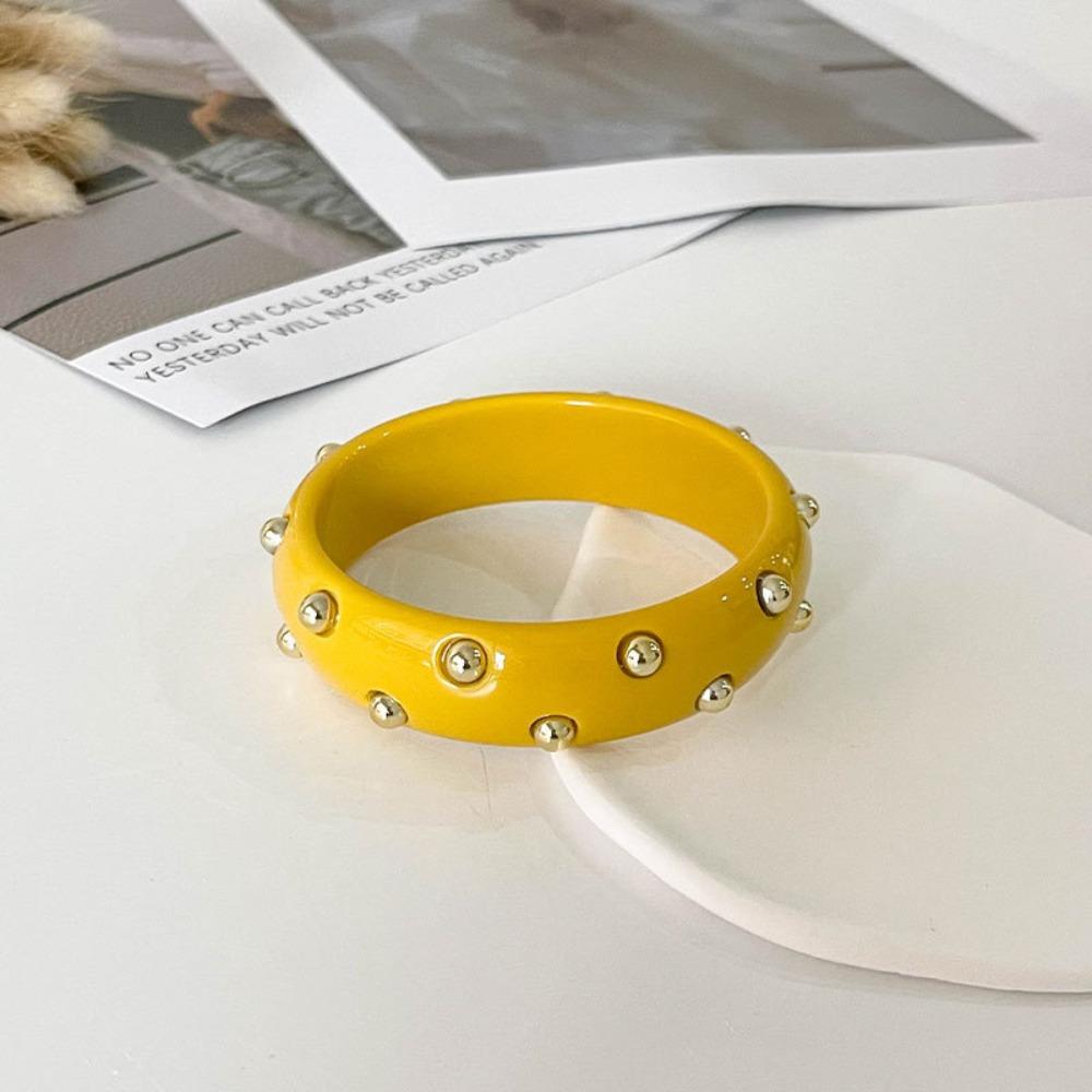 Punk Style Resin Bangle Vintage Wide Bangle Trendy Acrylic Bracelet  Women Accessories