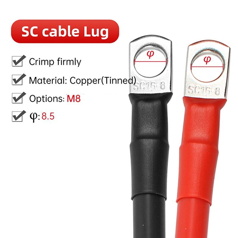 6/4 AWG 16/25mm 2 Cablu de conectare a bateriei Sârmă de cupru cu urechi pentru seria de baterii invertoare UPS Conectare paralelă