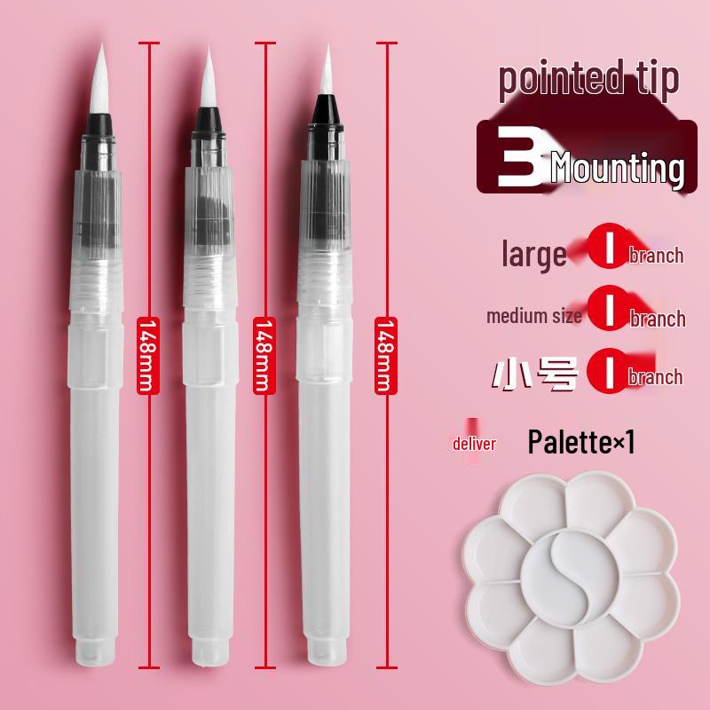 Large Capacity Water-Filling Soft Tip Calligraphy Brush & Watercolor Paint Set
