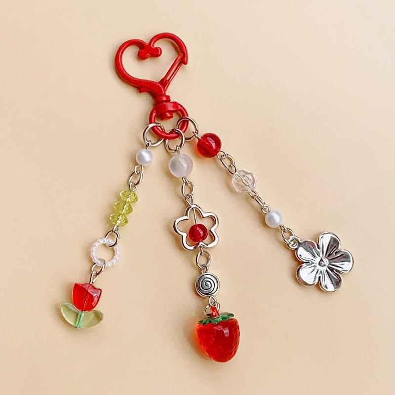 

Брелок с фруктами и клубникой, персиком, виноградом, мультяшный брелок с кисточками и цветами, изысканный рюкзак, украшения, аксессуары, подарки