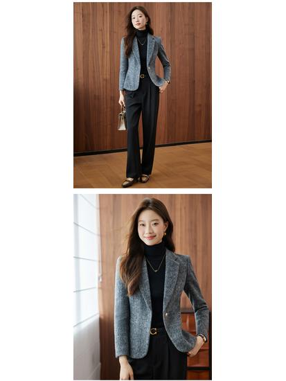 Women's Petite Wool Blazer - Stylish & Versatile Short Suit for Autumn/Winter 2025