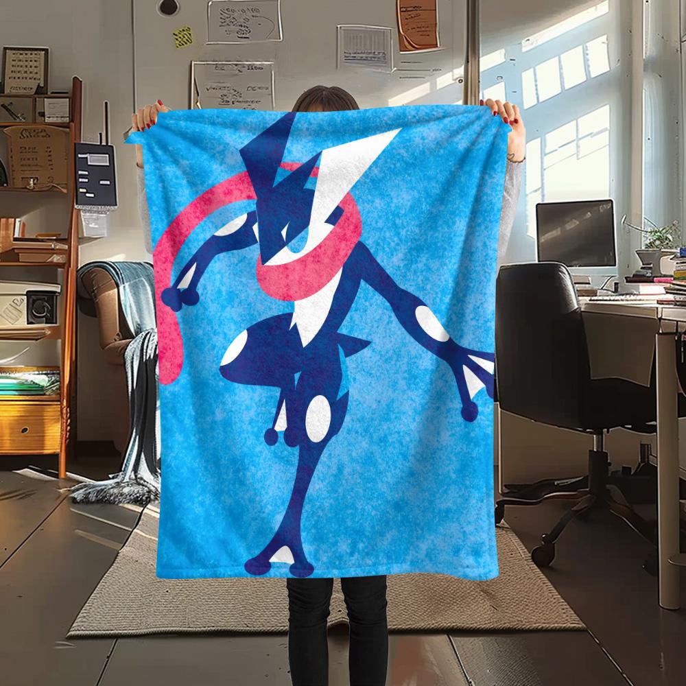Φανελένια Κουβέρτα με Εκτύπωση Greninja, Υψηλής Ποιότητας, Άνετη για Όλες τις Εποχές, Διακόσμηση Σπιτιού, Ζεστασιά και Άνεση