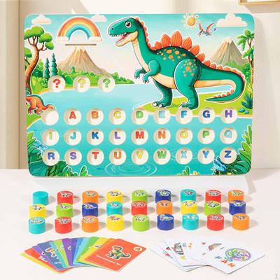 Wooden Dinosaur Matching Game,Early Learning Brain Teaser Gift Educational Puzzles Memory Sensory