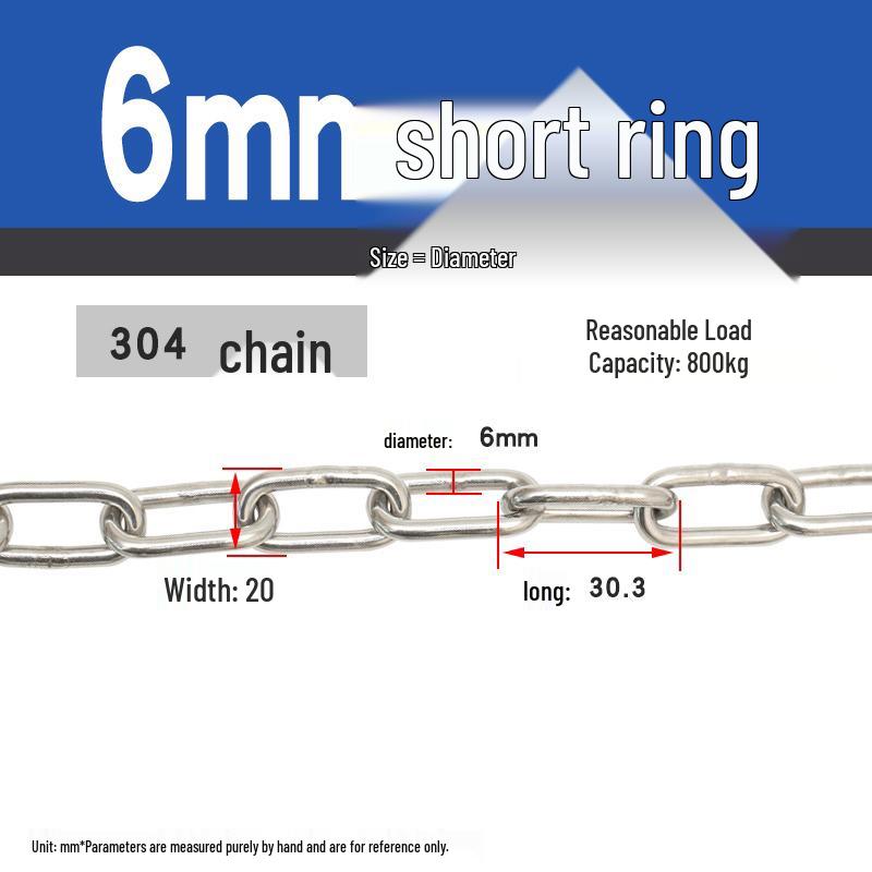 304 Stainless Steel Dog Chain - Available in Thicknesses: 1.2mm to 12mm