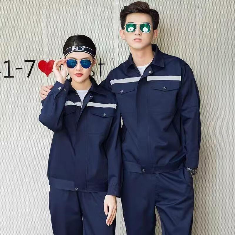 Spring/Autumn Long Sleeve Reflective Workwear Set for Auto Repair and Construction