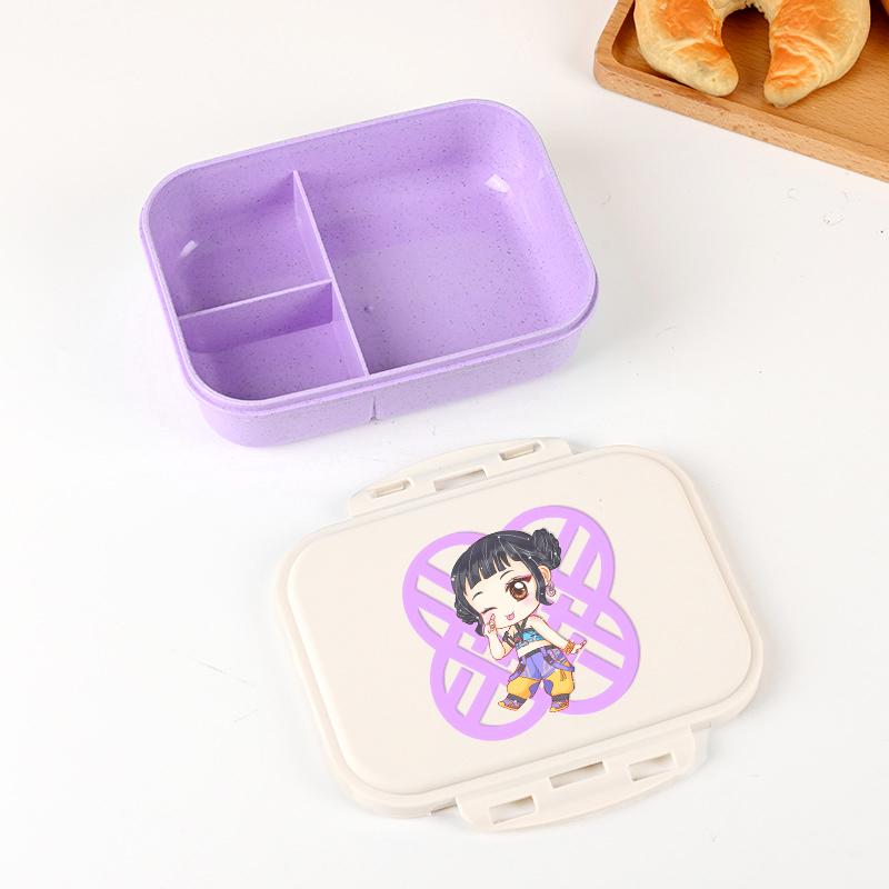 Kpop Lovci Démonů Krabička na oběd pro kluka holku Roztomilá Mira Zoey Jinu Přenosná plastová Bento krabička s nádobím na jídlo ovoce