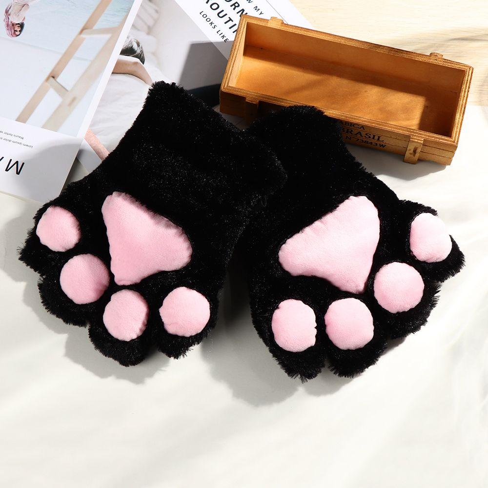Sweet Fluffy Cute For Women Paw Mittens Anime Cosplay Gloves Cat Claw Gloves Plush