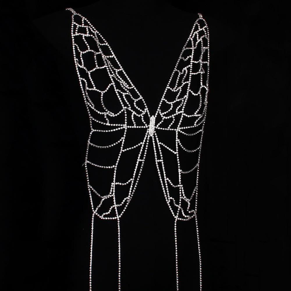 

Popular Tassel Body Chain Niche Ins Design Butterfly Breast Chain Sexy Accessories Women S Body Chain серебряный