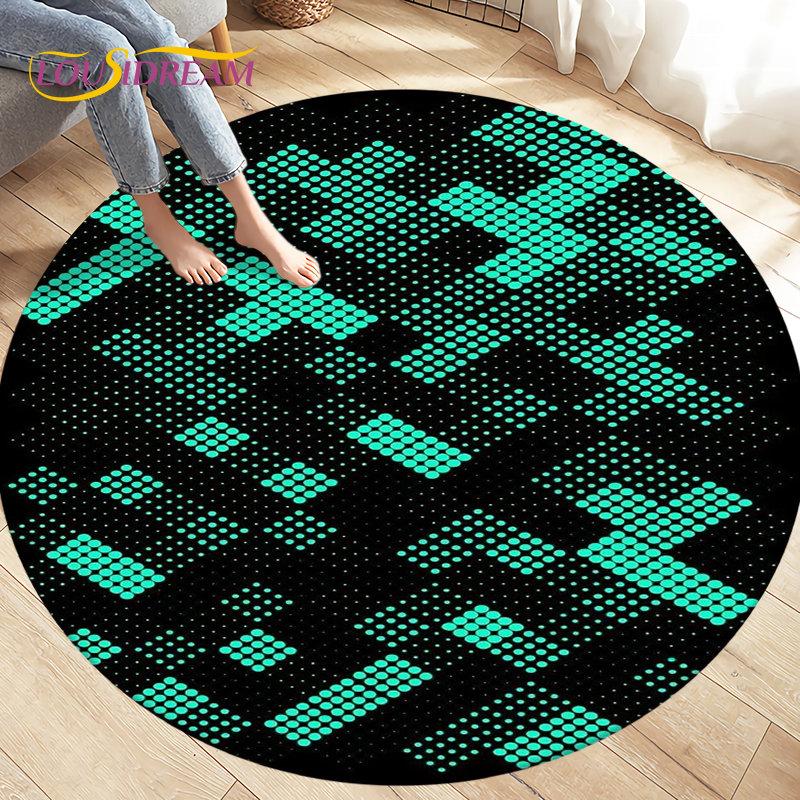 Tappeto per area illusione visiva geometrica astratta 3D Tappeto grande, rotondo per soggiorno, camera da letto, divano, decorazione, tappetino antiscivolo