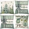 Christmas Printed Pillowcase Small Fresh Polyester Printed Home Sofa Decoration Pillowcase Bedroom Cushion