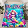 Seabed color coral pattern bed hat four-piece bedding set bedroom dormitory bedding set