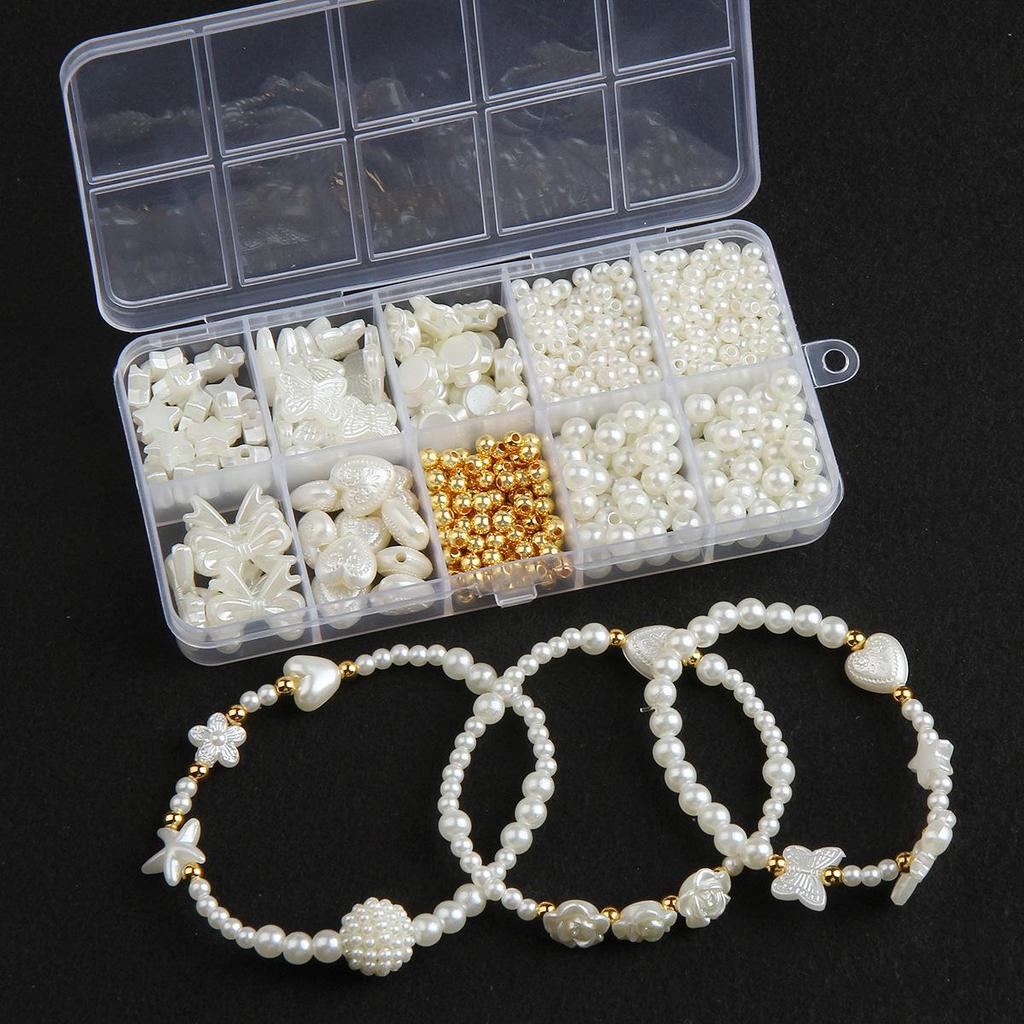 Temu Pearl Beaded Bag & DIY Jewelry Kit (Handmade)