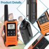 Wiederaufladbares Walkie-Talkie-Radio mit großer Reichweite, Walky Talky, Familien-Walkie-Talkie mit 1400 mAh-Akku, USB-Ladegerät für Wander- und Campingausflüge (2 Stück)