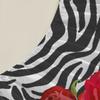 3pcs Fitted Sheet Set Zebra Stripes With Red Roses Easy Care Durable Bed Sheet With Pillowcases For Bedroom Decor