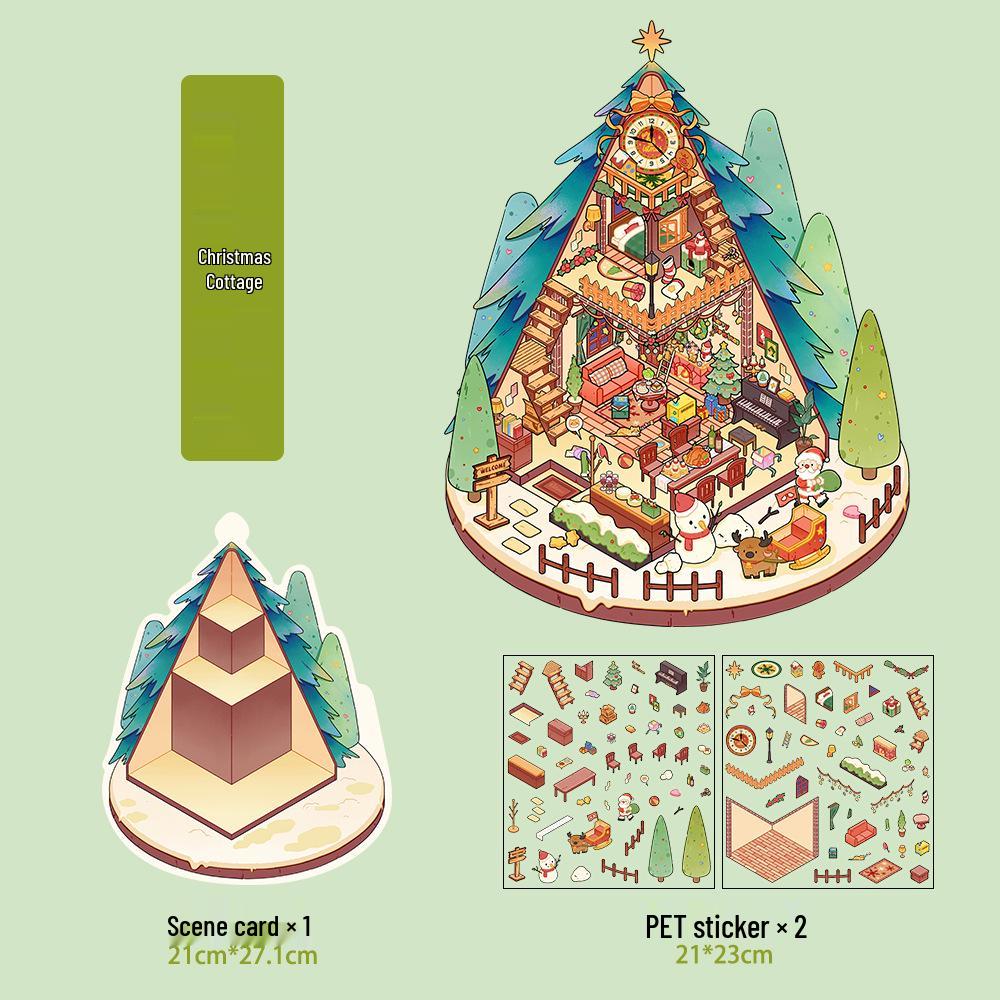 Micro Ink 3D Cartoon Decompression Stickers for DIY Miniature Scene Journals
