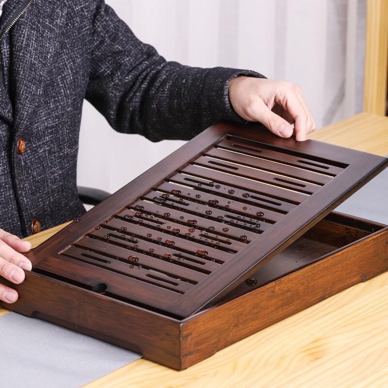 Bamboo Dry Bubble Tea Tray with Water Storage
