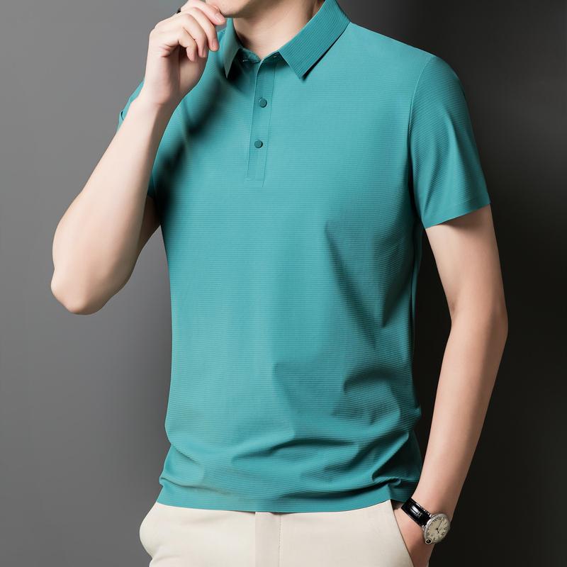 Ice Silk POLO Shirt Short-sleeved T-shirt Casual Polo Shirt T-shirt