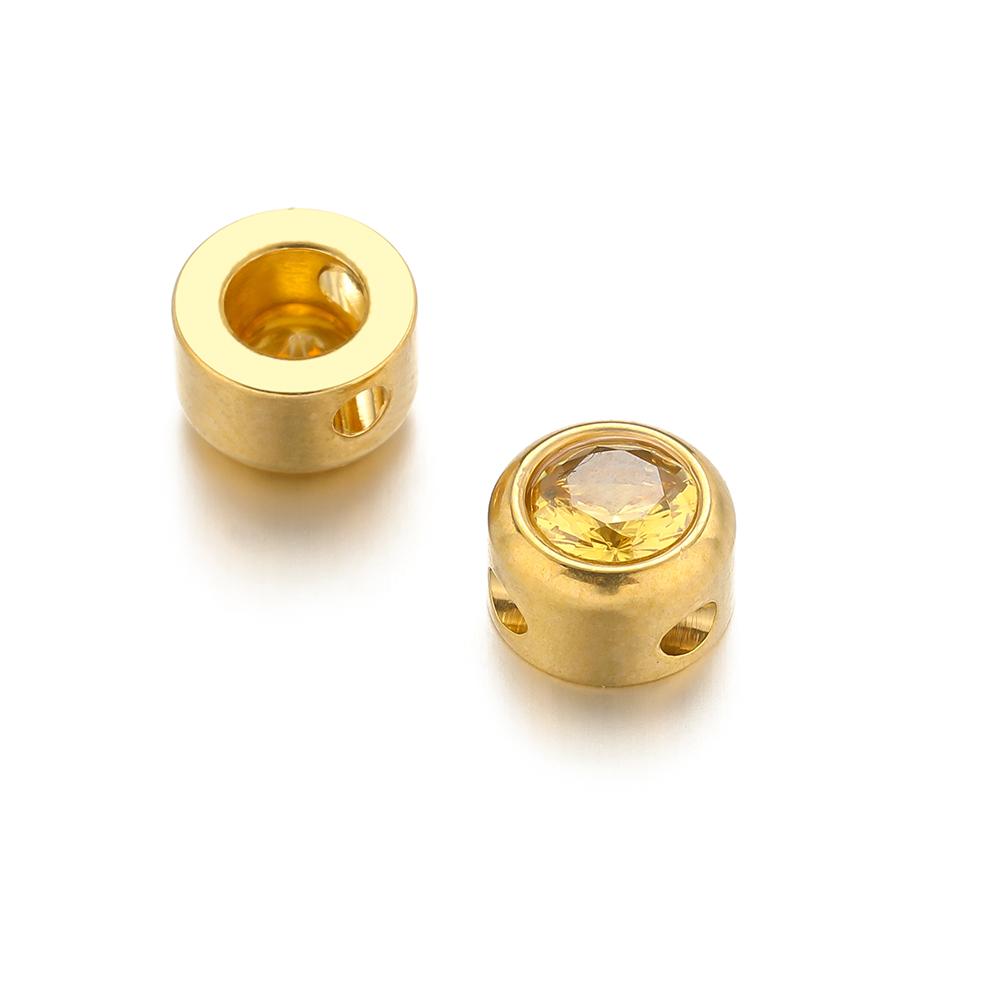 

10pcs Stainless Steel 6mm Round Zircon Loose Spacer Beads for Jewelry Findings DIY Necklace Bracelets Supplies Earrings Making шампанского