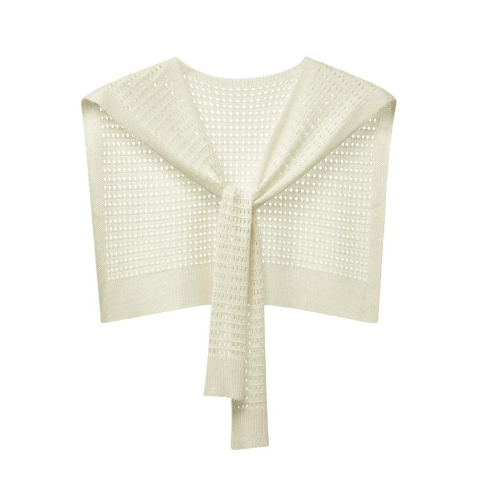 Hollow Out Shawl Scarf Breathable Mesh Shoulder Cape Scarf Fashion Knitted Shawl Wrap Women белый