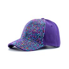 Neue Mode Damen Diamant-Inlay Kappe Frühling Sommer Hip Hop Kpop Tanz Baseballkappen Einfach Unifarben Party Straßenhut