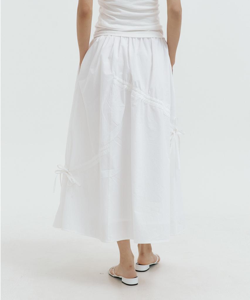 Lucirju Ribbon Banding Balloon Skirt (Ivory)