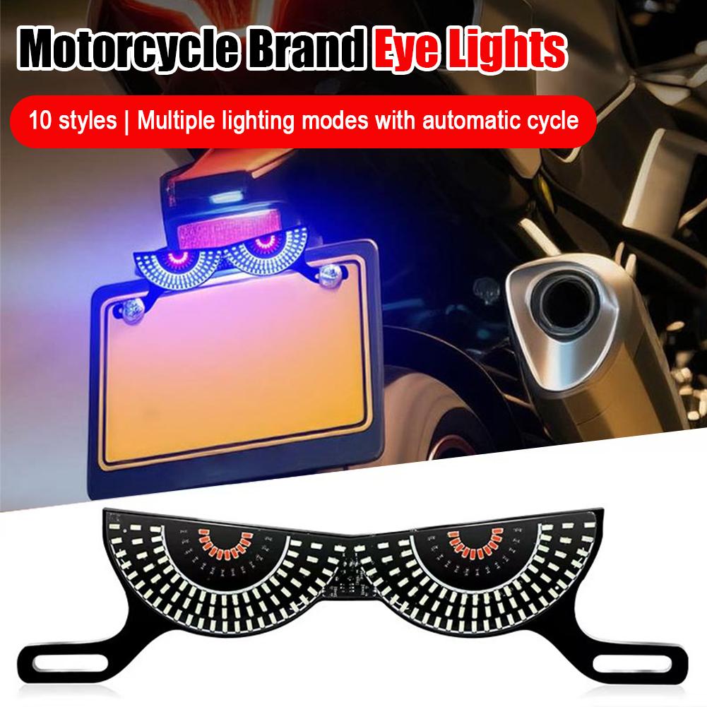 Motorcycle LED Flash Brake Light Dual Color Flashing Tail Decoration Signal Plate Light 12V Light License Turn Motorcycle L S1Z4