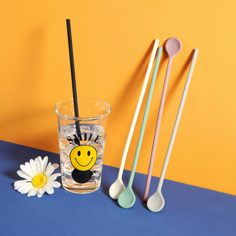 Piyuko Silicone Simple Long Spoon Muddler (5 colors) white